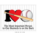 I Love Baseball w/ Bat Rectangle Photo Hand Mirror (2.5" x 3.5")